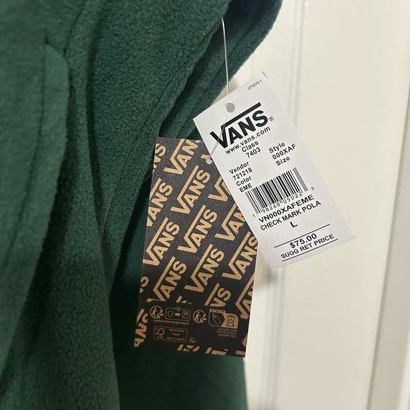 Vans Dark Green Pullover Fleece with Checker Tag - Picture 2 of 3